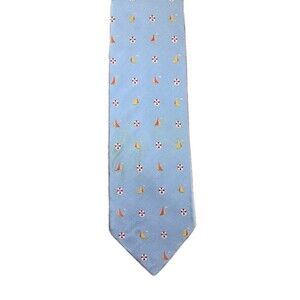 Seigo Katsuragawa Men's Neck Tie Blue Nautical 100% Silk Made in Japan LJ-4